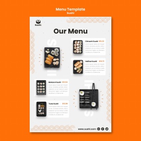 寿司餐厅菜单模板